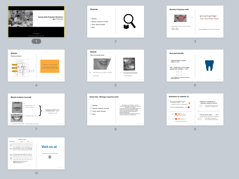 แจก Gummy Smile Evaluation worksheet by C.Prommas