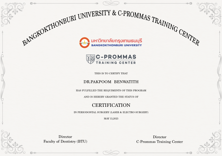 Certification in Periodontal Surgery : LASER & Electro-Surgery